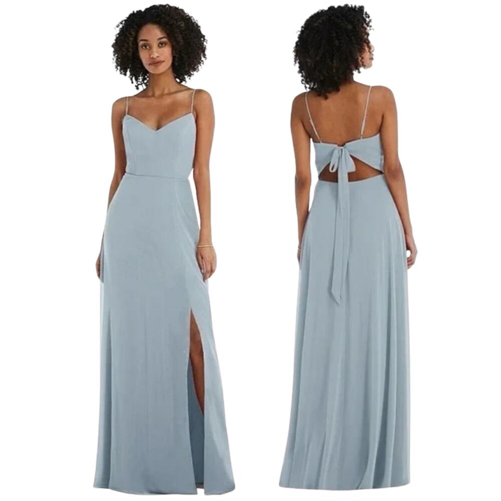 After Six Maxi Dress Tie Back Cutout Formal Prom Evening Minimalist Party 8